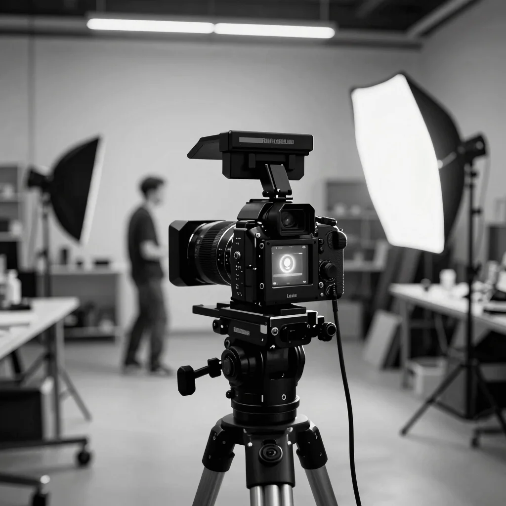 Éclairage de tournage professionnel en atelier, panneau LED et ré